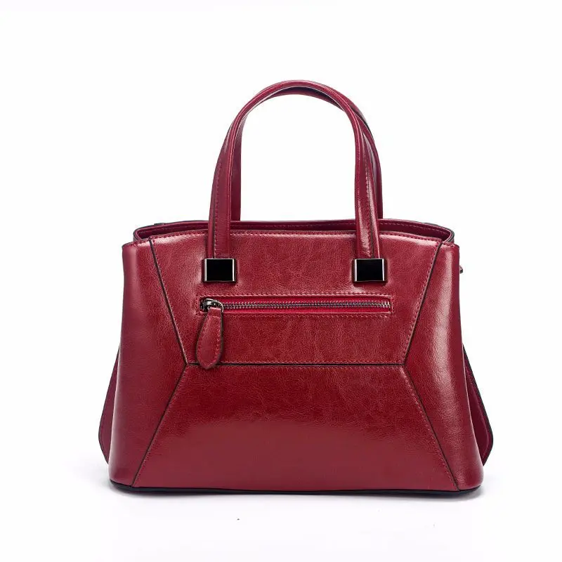 

Модные дамские сумочки из натуральной кожи, портативные женские сумки с масляным воском, вместительные сумки на ремне в стиле ретро с тисне...