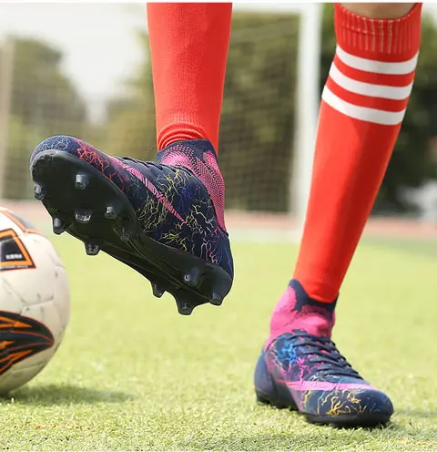Детские футбольные бутсы; мужские футбольные бутсы с высоким берцем для тренировок; футбольные бутсы с шипами; мужские ботинки с шипами