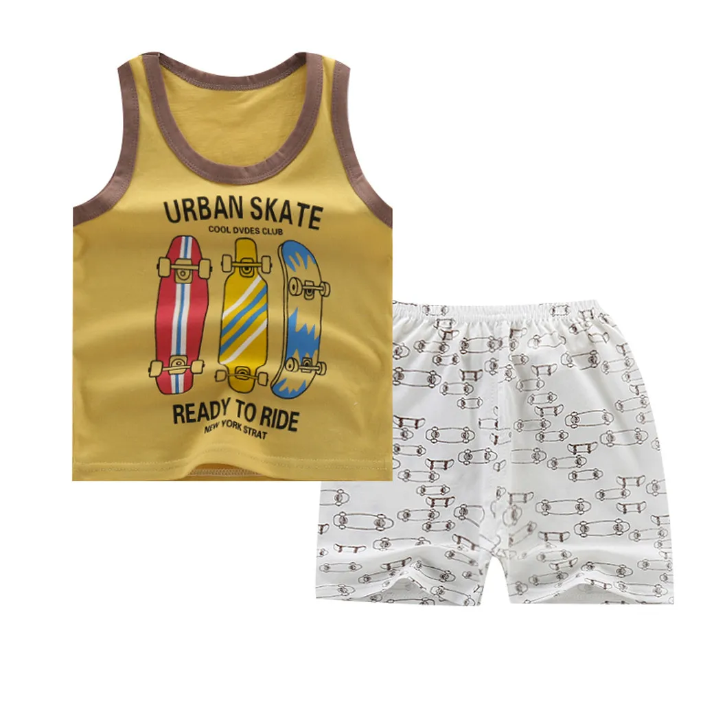 2020 Новый Модный комплект летней одежды для маленьких мальчиков Детский из 2