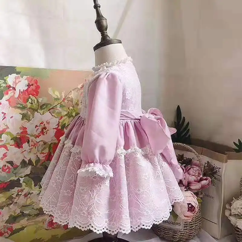 От 0 до 7 лет осень-зима старинная испанская Классическая помпоном бальное платье