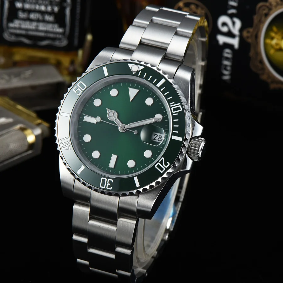 Мужские автоматические механические часы светящиеся водонепроницаемые с датой