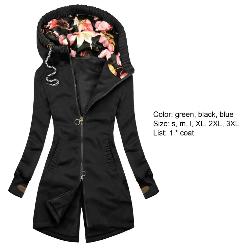 Женская куртка с капюшоном и цветочным принтом на молнии | одежда