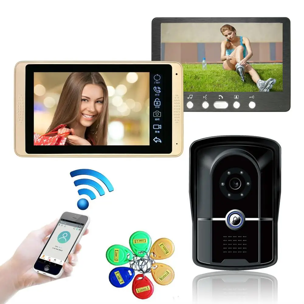 7 дюймовый проводной Wi Fi видеозвонок с монитором IP видео домофон система