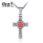 Мужская резиновая подвеска BEIER, винтажное ожерелье из нержавеющей стали 316L с крестом, украшение