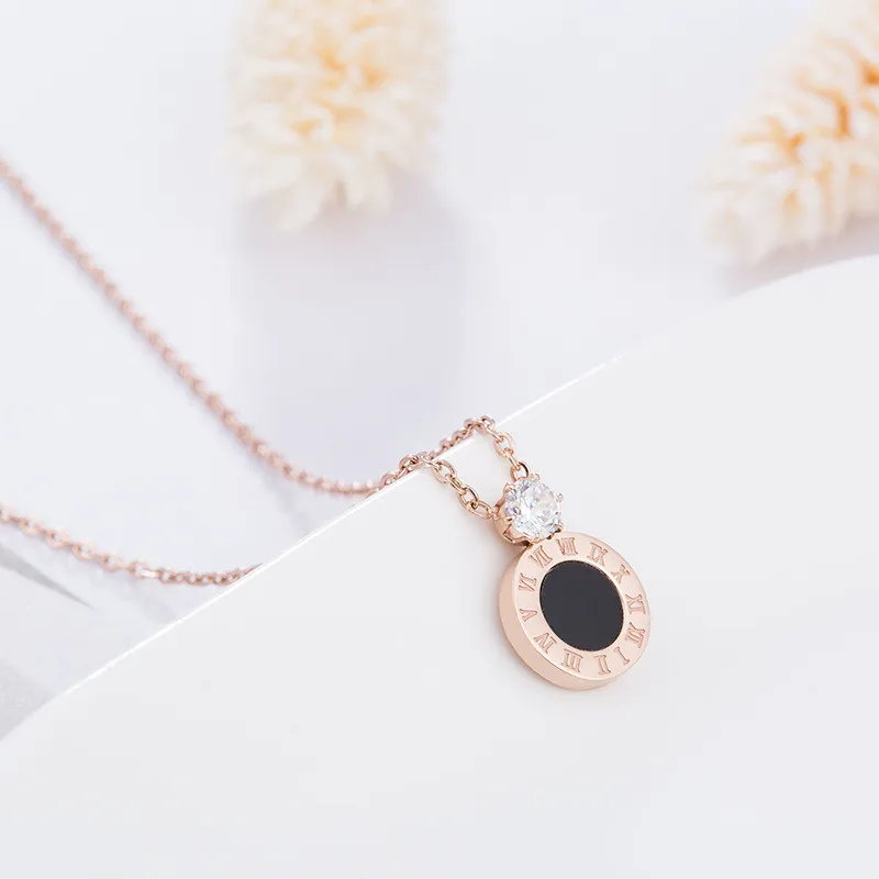 Классический жгут из нержавеющей стали с кулоном в римских цифрах, модное украшение для женщин, ювелирные изделия, прекрасный подарок.