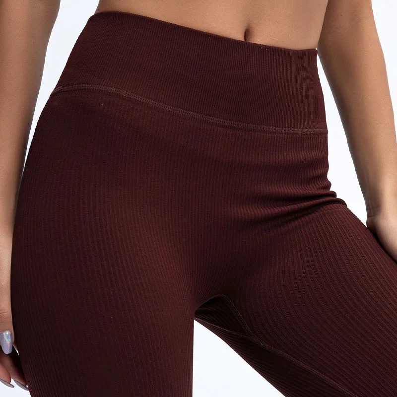 

Rib seamless leggings sweatpants women's leggings push-ups fitness workout leggings high waist running gym leggings