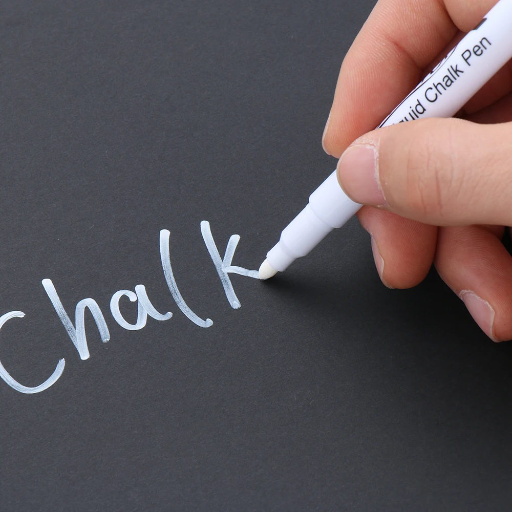 1/5/10pcs White Liquid Chalk Pen Glass Window Chalkboard Black Board Marker Erasable Drawing Writing Stationery | Канцтовары для