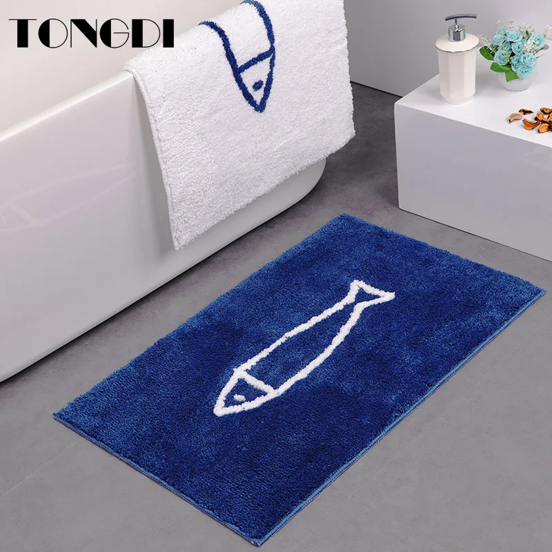 Коврики TONGDI для ванной комнаты мягкие впитывающие волоконные замшевые
