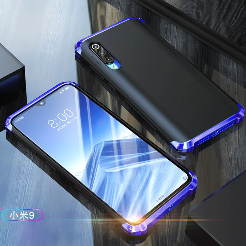 black blue Противоударный защитный чехол для Xiaomi Mi9 SE, чехол, жесткий металлический бампер из ТПУ, защитный чехол для телефона для Xiaomi MI9 Global, чехол, аксессуары - Цвет: black blue