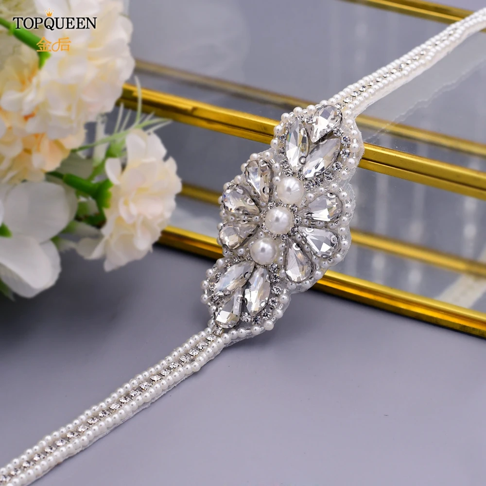 

TOPQUEEN S25 1PC Iron on Rhinestones Crystal Appliques for Wedding Dress Hot Fix Iron on For Wedding Dress Crystal Accessory