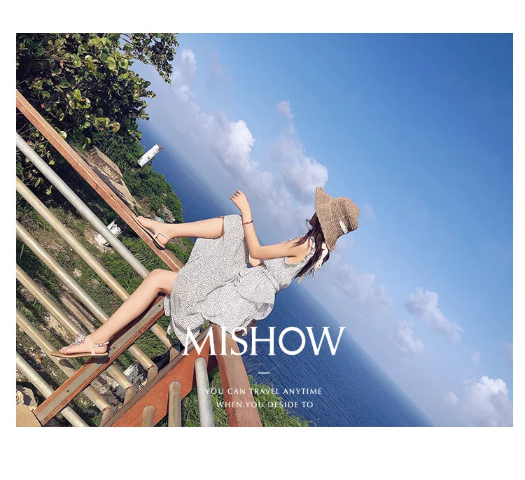 Mishow Женское платье-миди с оборками Многоуровневое платье Летниое повседневное шифоновое платье для женщин Пляжное платье MX18B1178