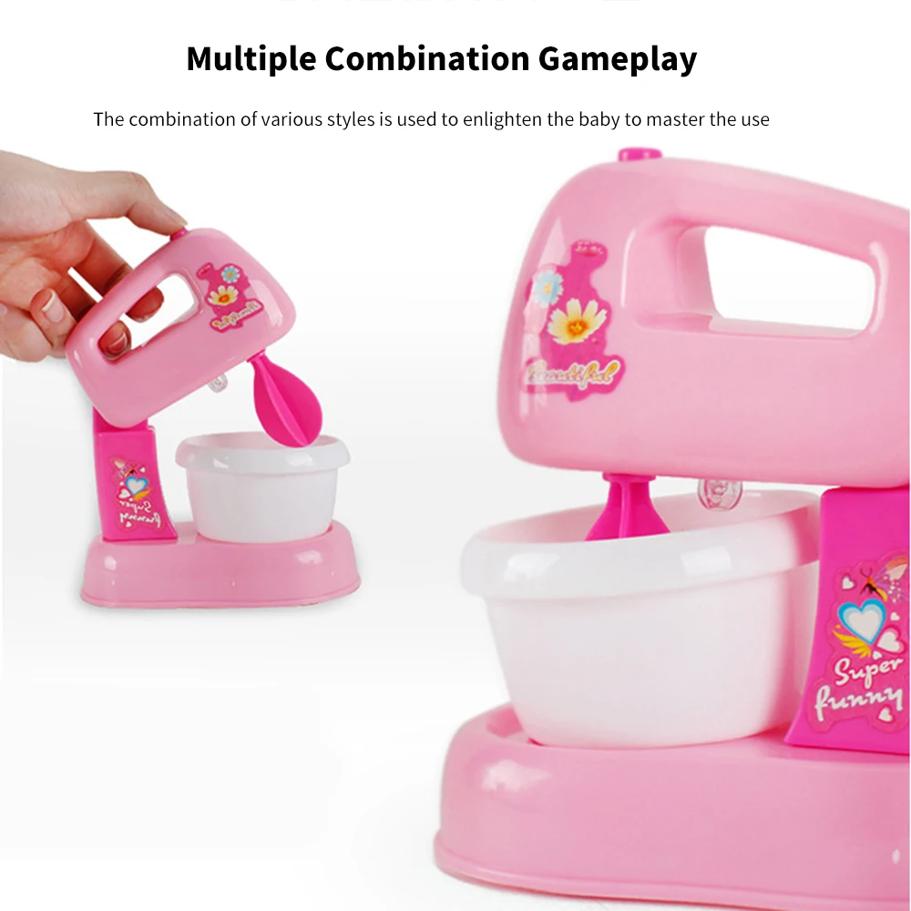 

Pink Household Appliances Children Pretend Play Toaster Vacuum Cleaner Cooker Educational Kitchen Toys Set For Kids Girls Toy