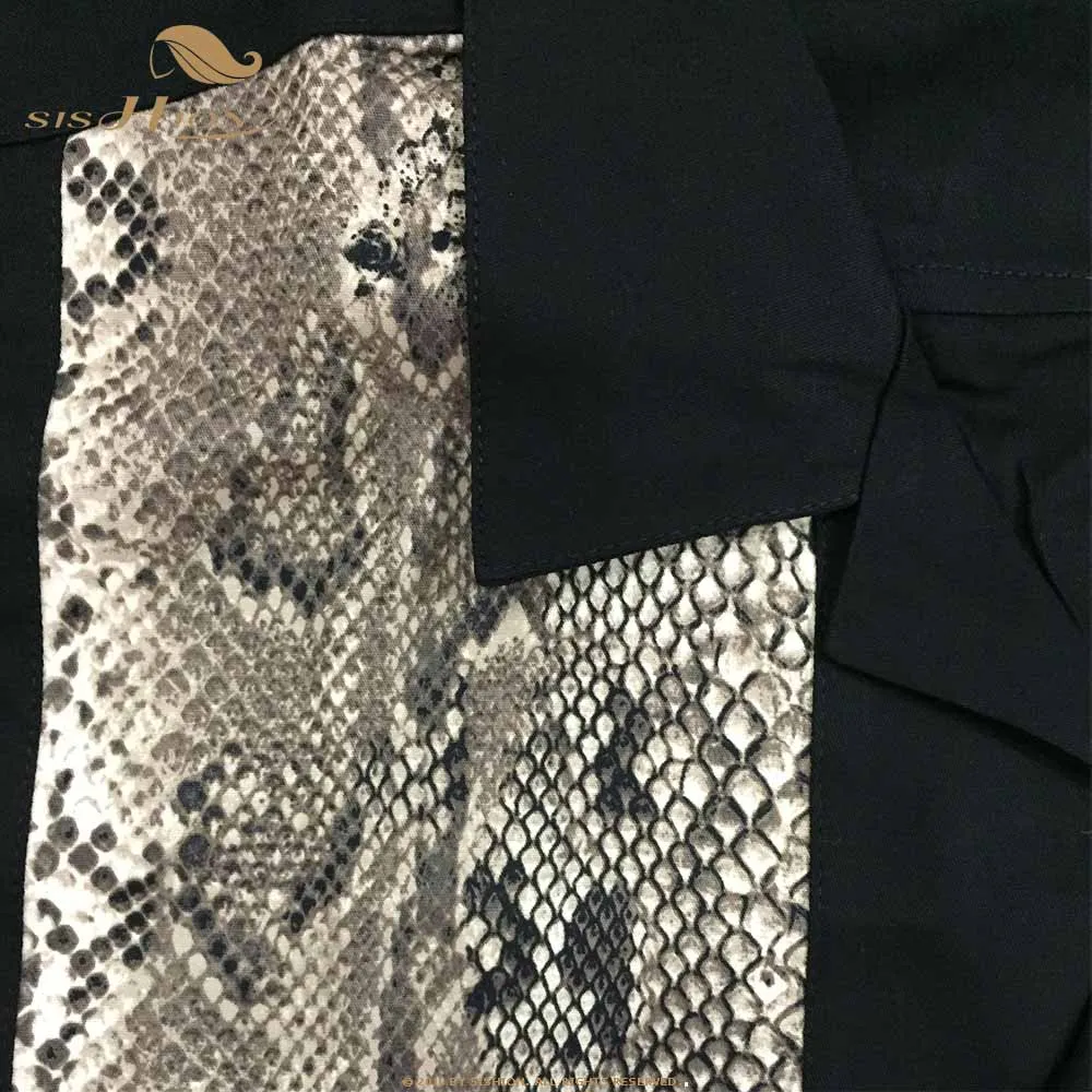 Рубашка мужская хлопковая в винтажном стиле с коротким рукавом и змеиным принтом