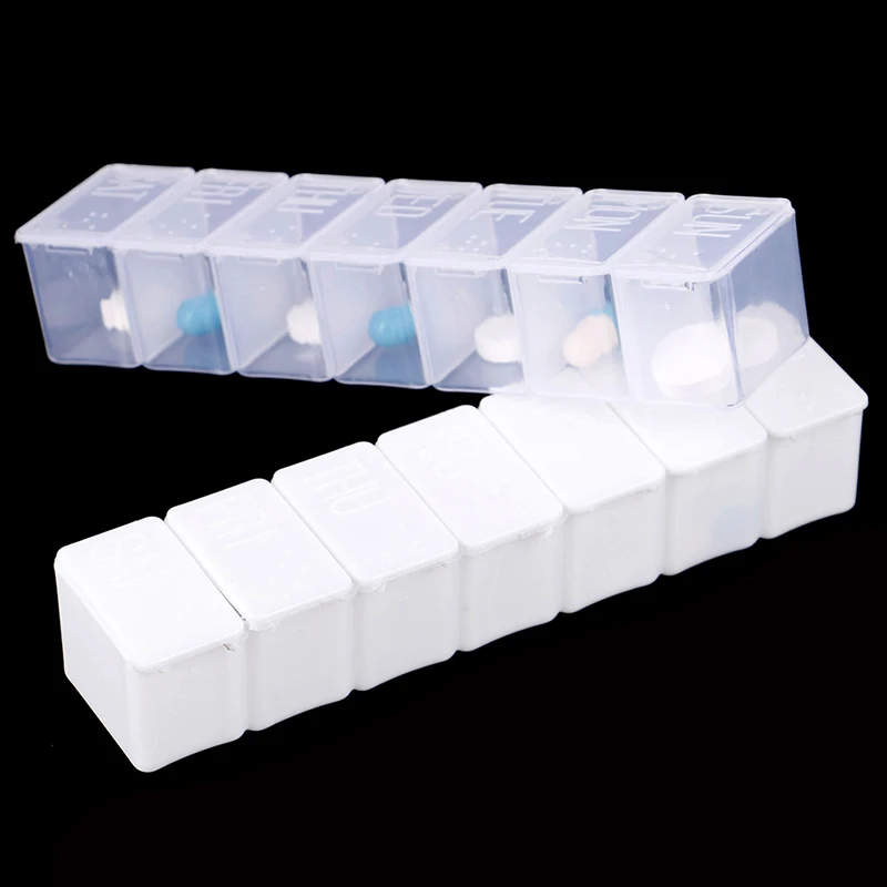

Travel Pill Box Holder Weekly Medicine Storage Organizer Container Drug Tablet Dispenser Independent Lattice Plastic Pill Case