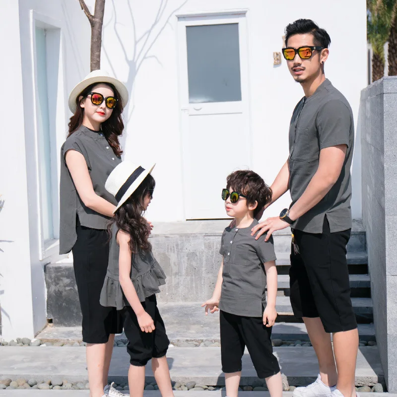 Одинаковые комплекты для семьи мамы папы и ребенка дочки сына коллекция 2020 года