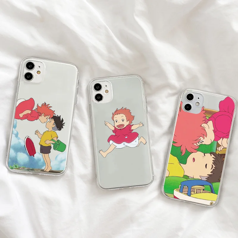 Чехол японского аниме понё для iPhone 13 12 Mini 11 Pro XS Max X XR 5 мягкий чехол SE 2020 8 7 6 6s Plus