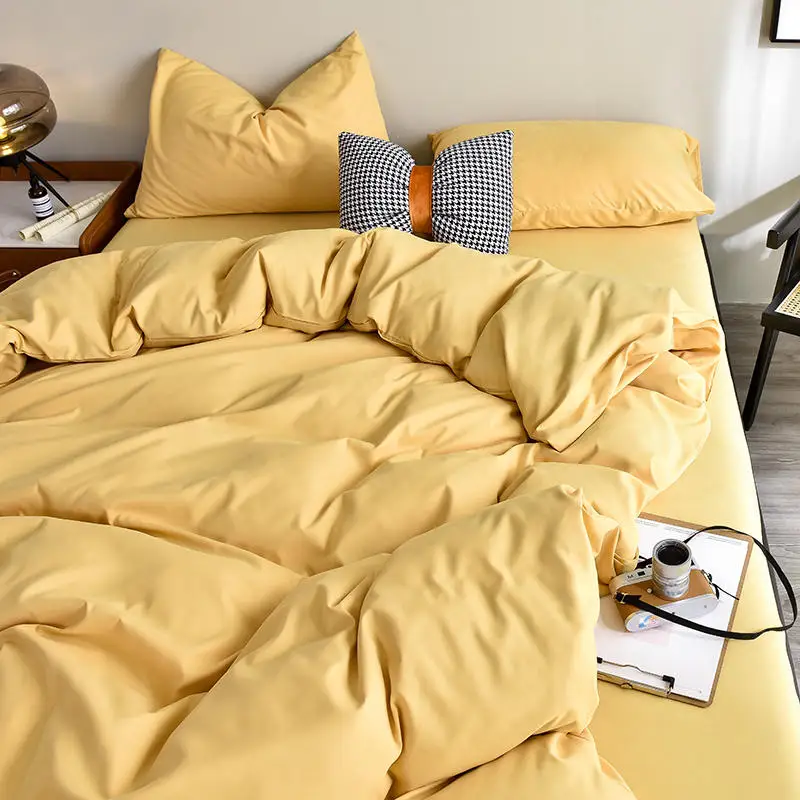 Пододеяльник желтого цвета однотонные одеяла покрывала для кровати Queen/King/Single Size