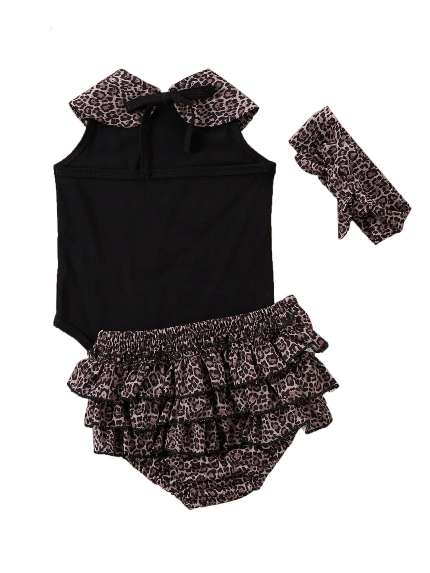 

AU Newborn Kid Baby Girl Clothes Sleeveless Romper Top Leopard PP Shorts Outfit Summer Set 0-24 months