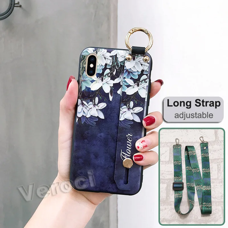 Чехол с ремешком на запястье для Oppo Reno 2 Z 2Z 2F ACE Realme X X2 Pro XT K3 K5 A73 A79 A77 A5 A9 2020 A11X Find A52