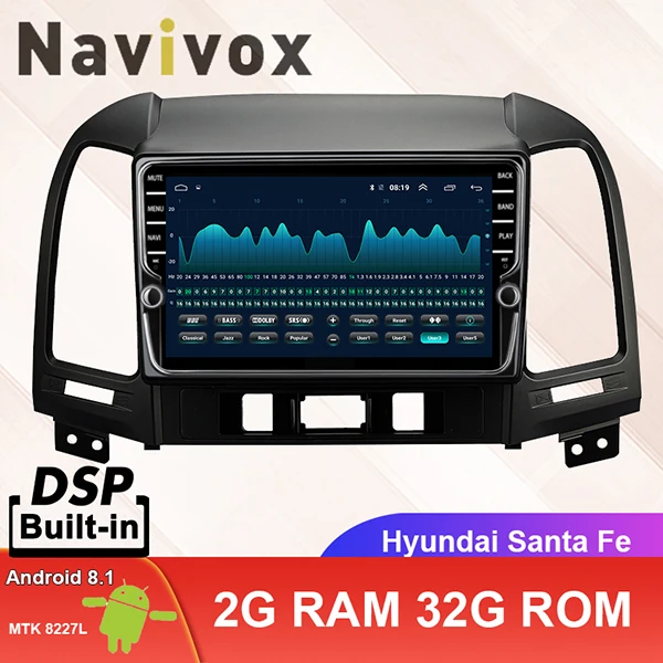 2G RAM 32G ROM Navivox Android 8,1 2 din " Автомобильный Радио мультимедийный плеер для hyundai Santa Fe 2005-2012 dvd gps навигация navi стерео DSP - Цвет: 2G RAM 32G ROM