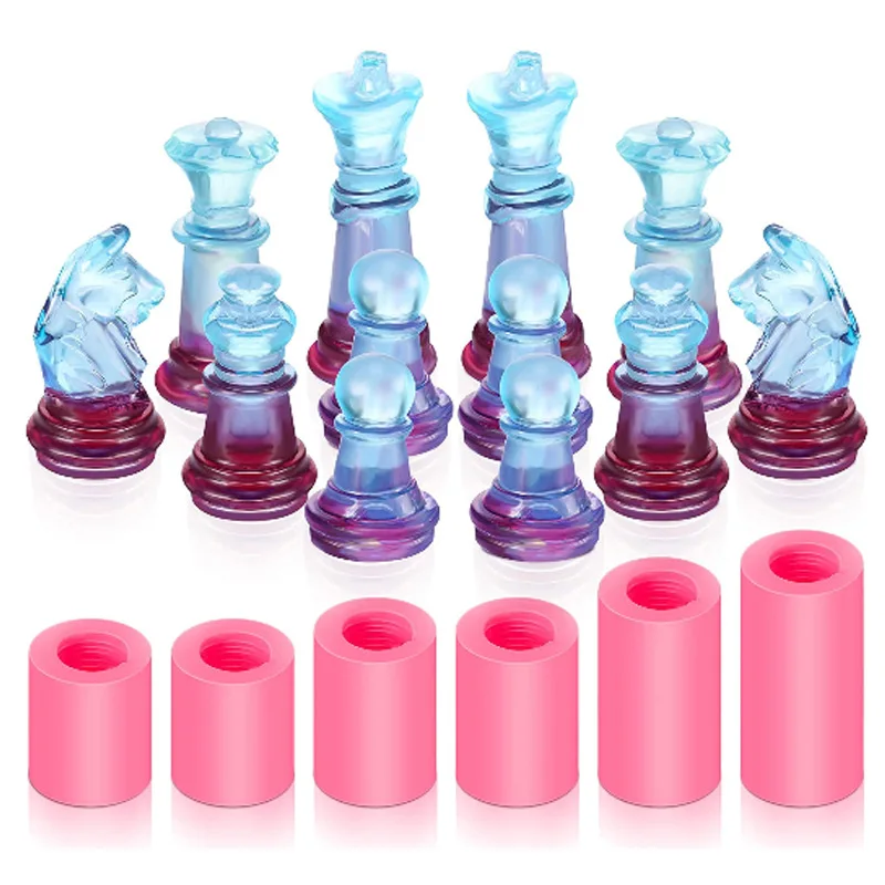 

6 Pieces 3D Chess Silicone Mold Ring DIY Oxygen Resin Craft Mold Chocolate Candy Hand Craft Mold Drop Shipping