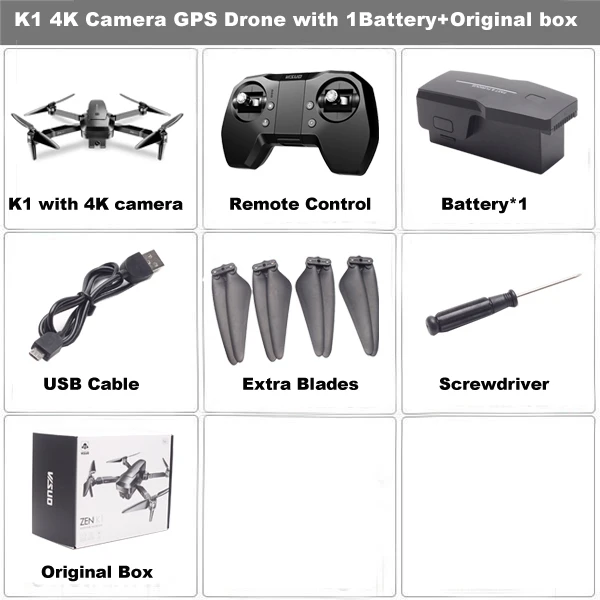 4K 1B BX VISUO ZEN K1 gps Дрон с 5G wifi 4K широкоугольная HD FPV двойная камера бесщеточный мотор RC Дрон Квадрокоптер полёт 28 минут VS B4W - Цвет: 4K 1B BX