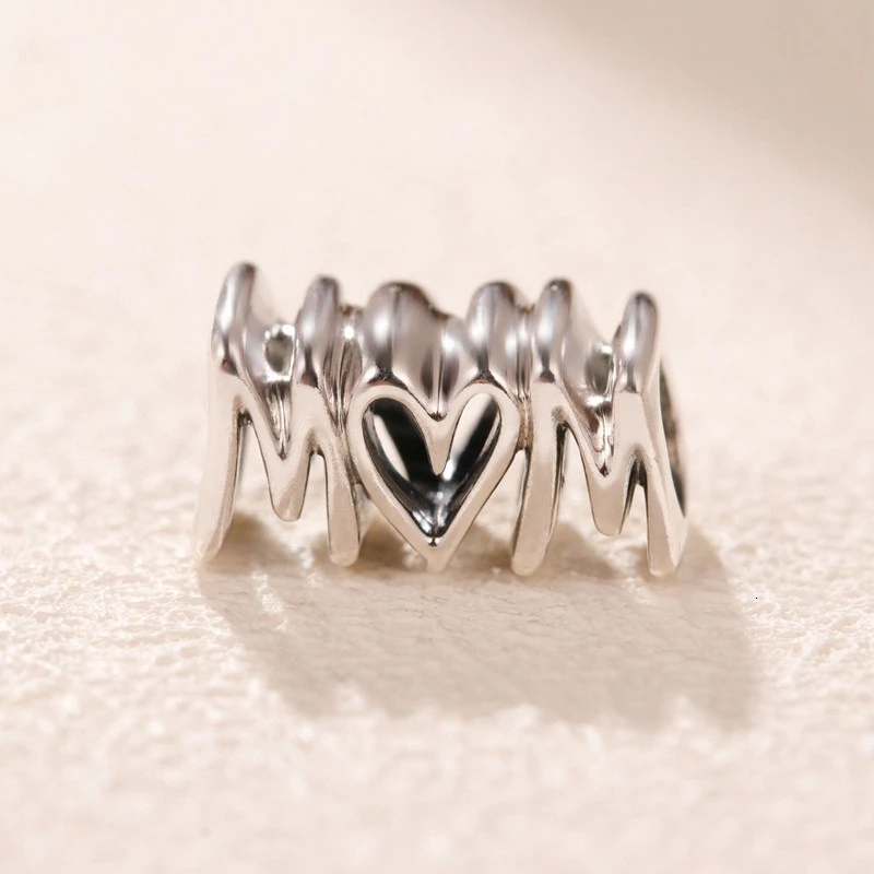 Новые подлинные 925 пробы Серебряные бусы love mom Шарм Fit Pandora Оригинальные