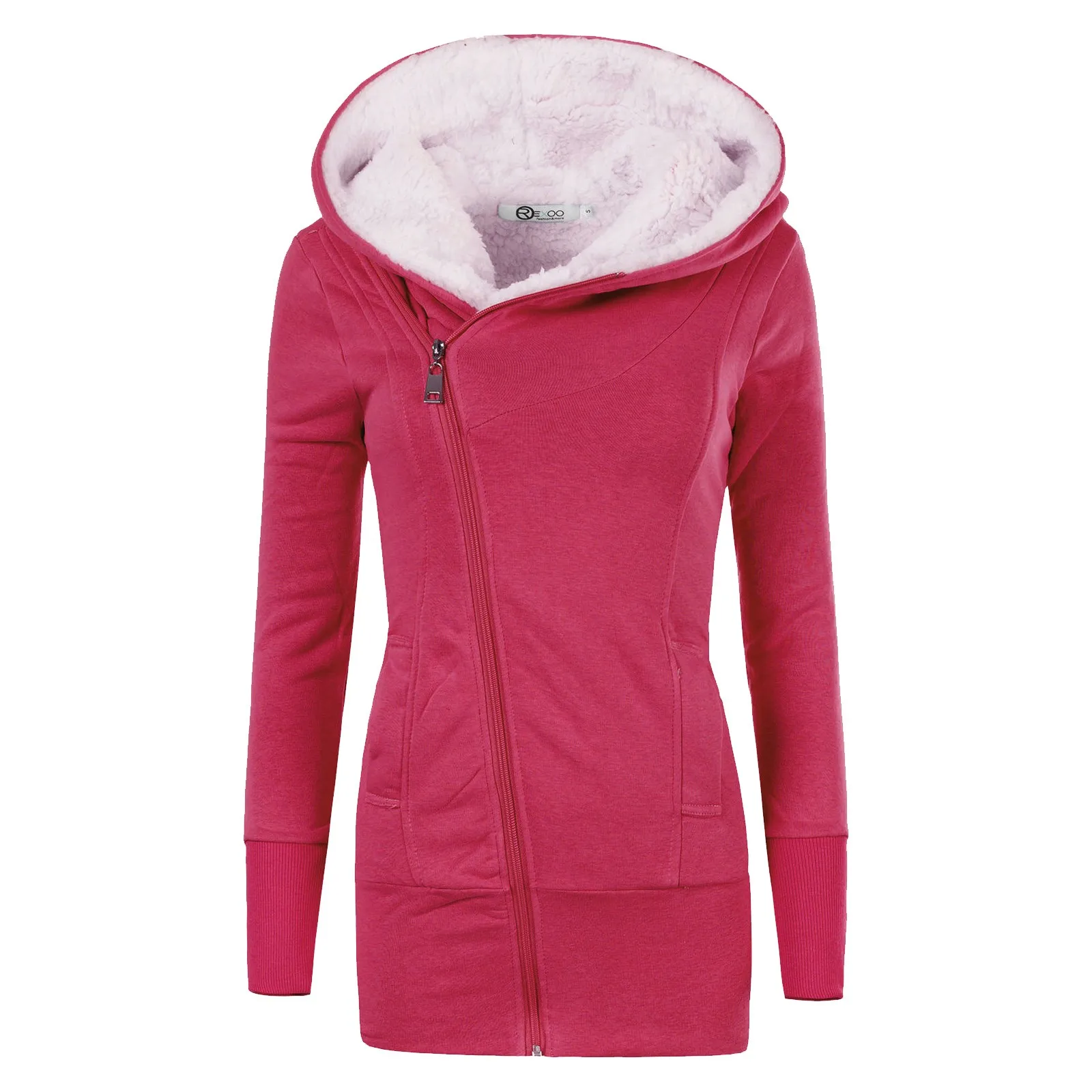 

Women's Winter Thick Warm Parkas Zipper Fly Long Sleeve Hooded Coat For Women Outwear Down Jackets Female sobretudo feminino