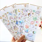 Kawaii Единорог замок космическая планета кристальная наклейка s Скрапбукинг Diy Дневник фотография наклейка корейский милый