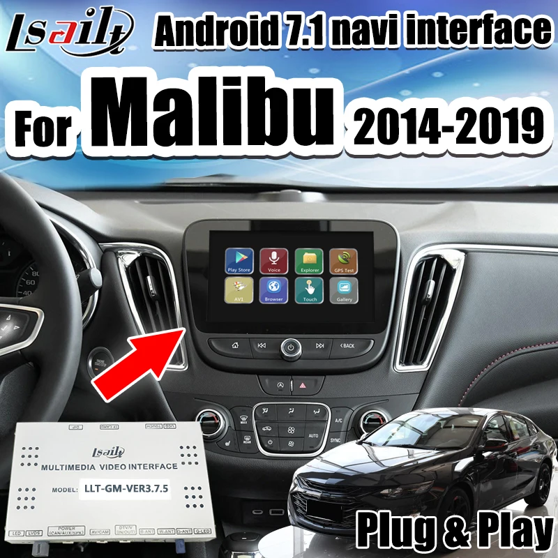 Интерфейс Lsailt CarPlay и видео для Chevrolet Malibu MyLink 2014 2018 с GPS навигацией YouTube Netflix Tahole