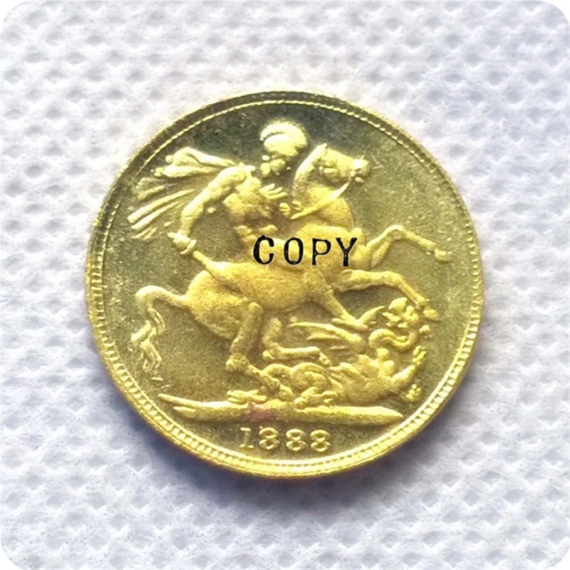 Британская Золотая копия монеты 1888|Безвалютные монеты| |