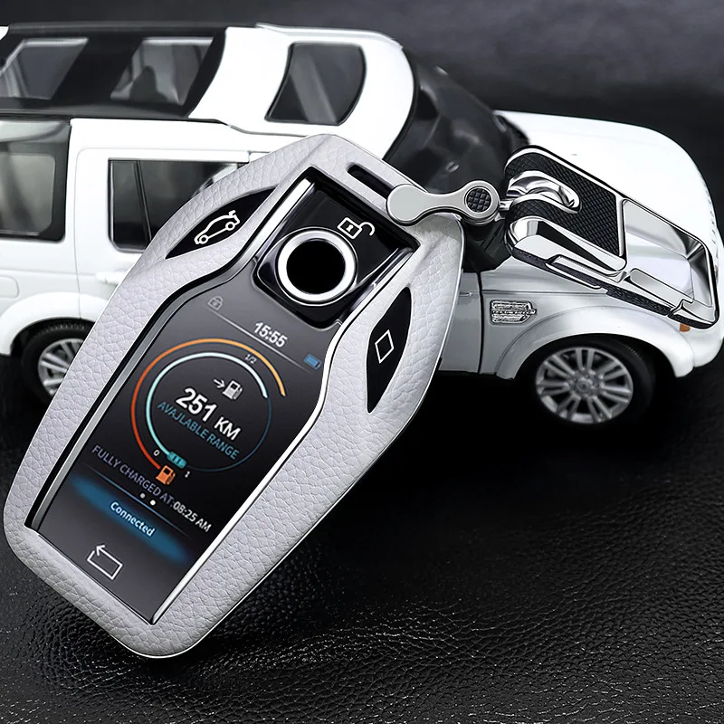 Кожаный чехол для ключей светодиодный дисплей BMW 5 7 серии G11 G12 G30 G31 G32 i8 I12 I15 G01 X3 G02 X4