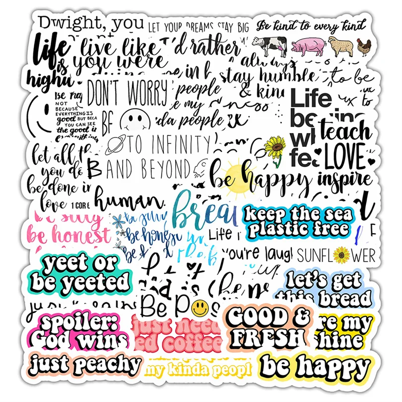 

10/30/50PCS Be Happy Van Gogh Sunflower Christmas Waterproof Laptop Car Sticker