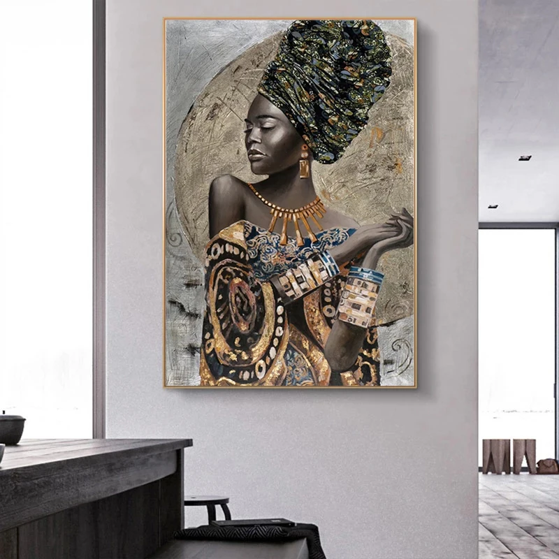Современные Африканские женские постеры и картины с принтом Этническая картина