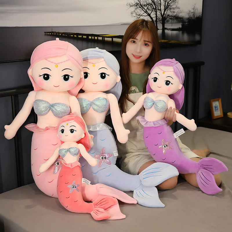 

60cm 85cm Stuffed Mermaid Doll Girl Plush Toy Creative Stuffed Toy Comfort and Soft Body Pillow Birthday Gifts