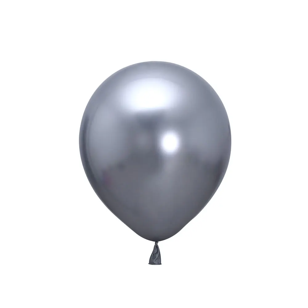 silver 10 шт 12 дюймов золотые серебряные хромированные шары из латекса цвета металлик жемчужные металлические шары для свадьбы, вечеринки в честь рождения - Цвет: silver