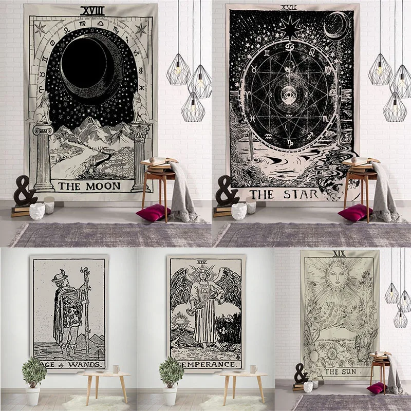 Богемный декор хиппи гобелен таро Настенный Ковер волшебный патриарх астрология