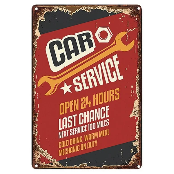 

Retro CAR SERVICE Decor Plaque Repair Theme Vintage Metal Tin Signs Garage Vintage Plate Painting Garage Pub Home