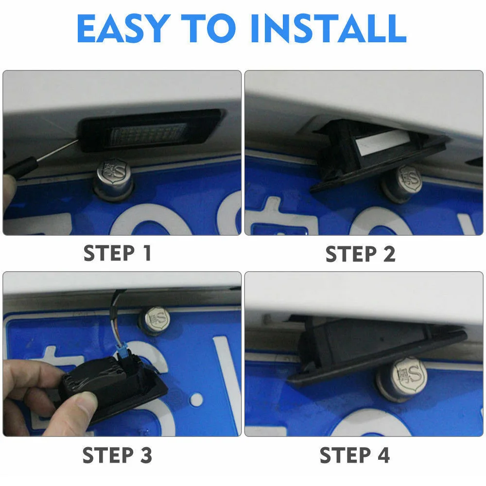 Светодиодный светильник для номерного знака автомобиля 18 SMD 2 шт. 6000K ксенон белый