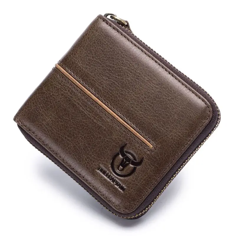 Мужские кошельки BULLCAPTAIN из натуральной кожи для отдыха визитницы на молнии