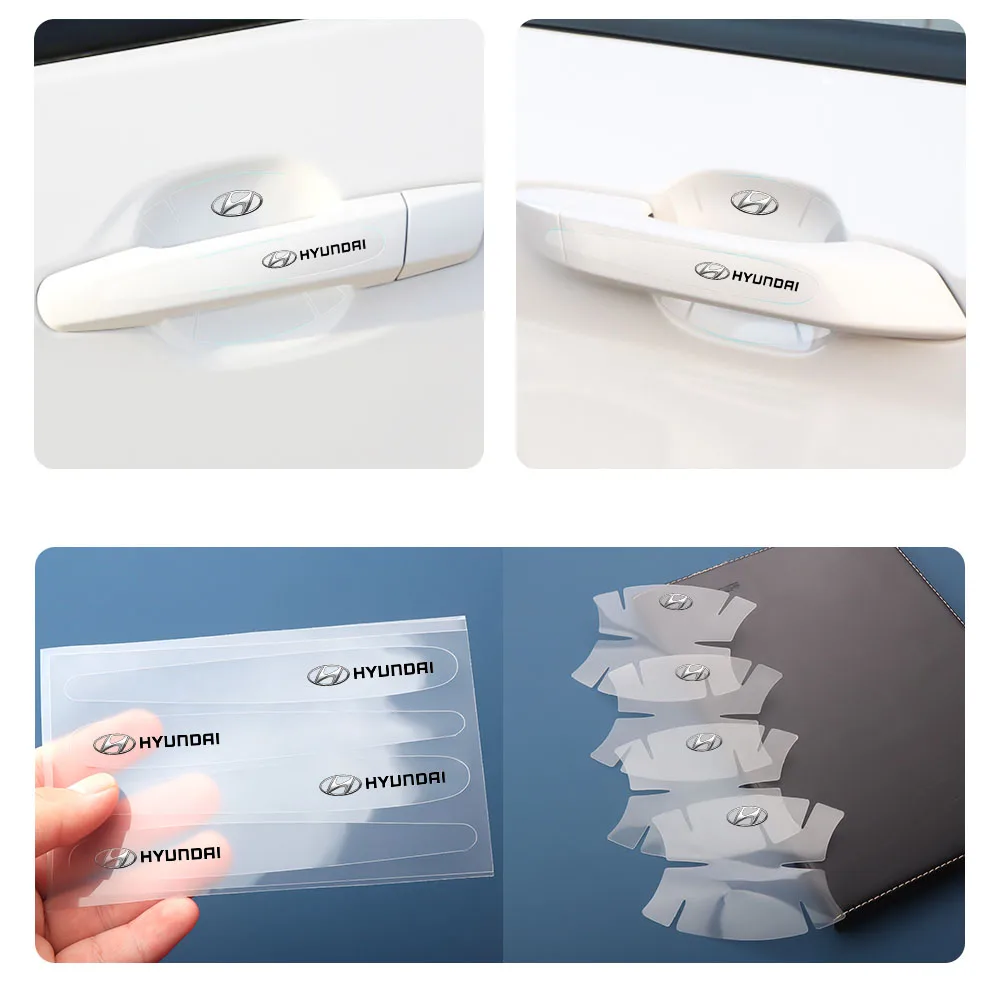 8 или 4 шт. прозрачных наклеек на дверную ручку автомобиля защитные наклейки s для