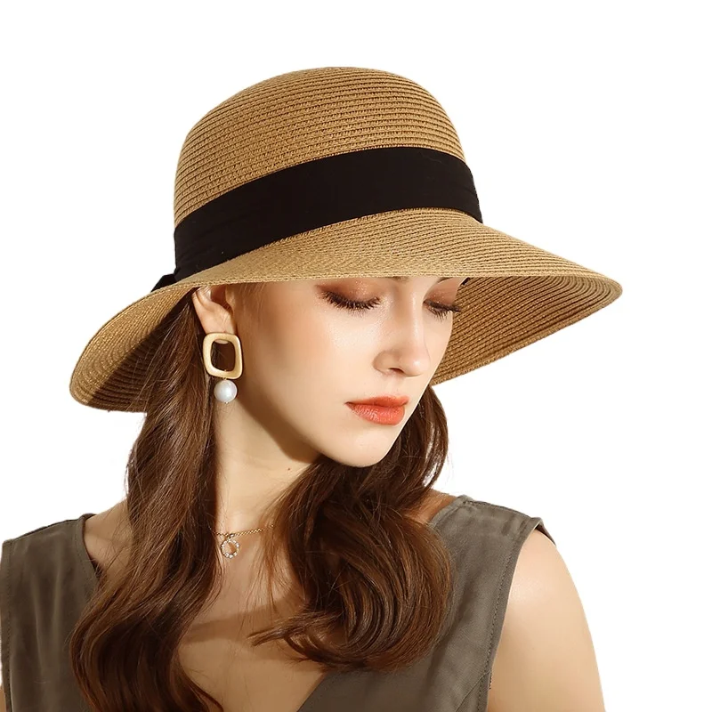 

Fashion Summer Straw Hat Woman Beach Sun Hats Leisure Journey Outdoors Vacation Accessories UV Protection Big Brimmed Hat