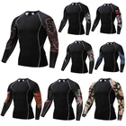 Футболка с длинным рукавом, компрессионные колготки, Мужская футболка для фитнеса и бега, дышащая спортивная одежда с длинным рукавом, Рашгард, одежда для спортзала и велоспорта