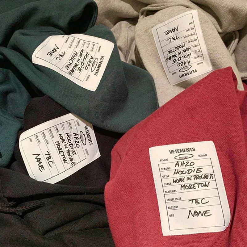

Vetements Hoodies Loose Casual Fashion Hip Hop High Quality Embroidery Patch Cotton VTM Sweatshirts Men Women Pullover