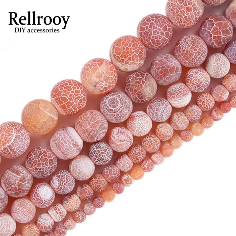 Nature Stone Beads For Jewelry Making Frost Cracked Dream Fire Dragon Veins Carnelian 4-12mm Pick Size | Украшения и аксессуары