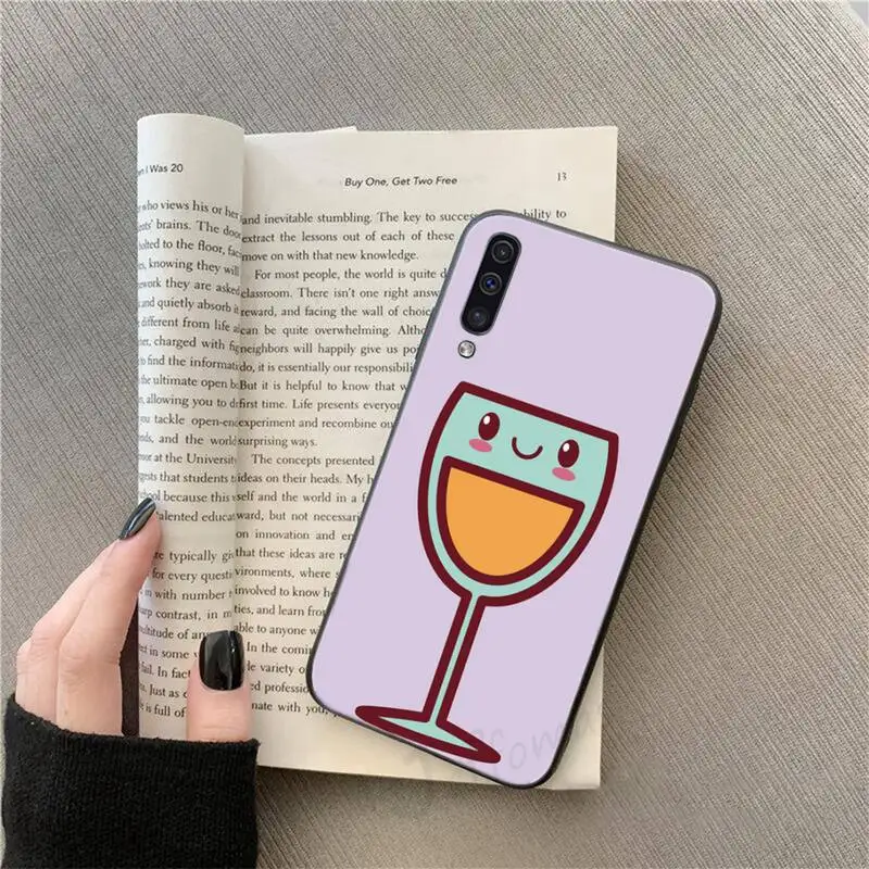 

cute cartoon Coffee Wine Cup Phone Case For Samsung galaxy S 9 10 20 A 10 21 30 31 40 50 51 71 s note 20 j 4 2018 plus