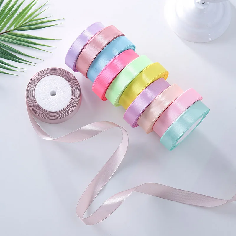 20 мм атласные ленты DIY ремесла материалы ткань свадьба день рождения подарок на