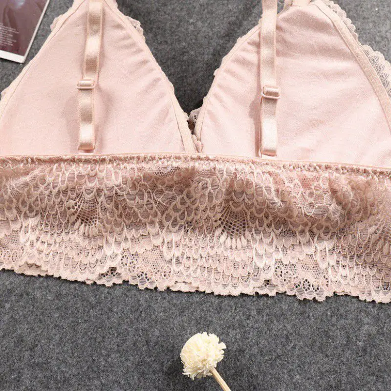 Женские бюстгальтеры во французском стиле бесшовные кружевные с глубоким