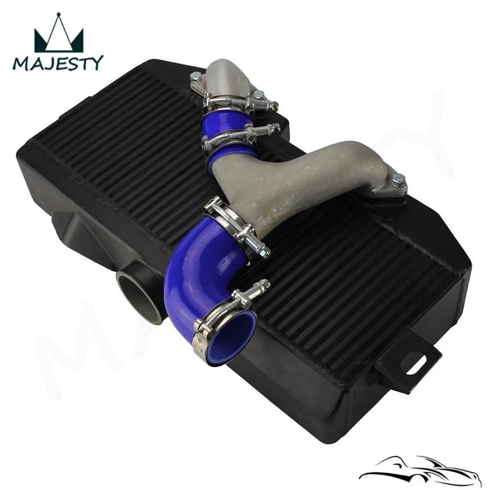 Обновленный верхний монтажный интеркулер черный + Y-образная труба для S ** Ubar 02-07 WRX