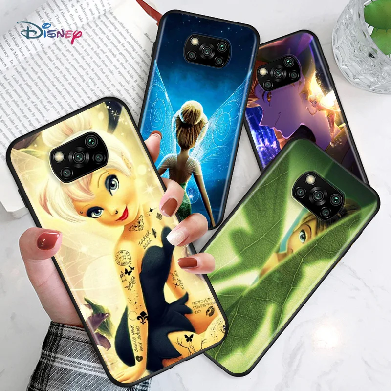 

Disney Cartoon Animation Peter Pan Tinker Bell For Xiaomi Poco C3 M3 M2 X3 NFC X2 F3 F2 F1 Mi Play A3 A2 Pro Black Phone Case
